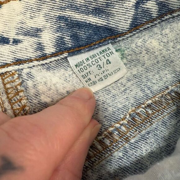 Vintage Sports Fever Acid Wash Bow Zipper Denim Jeans XS/24” - Picture 5 of 8